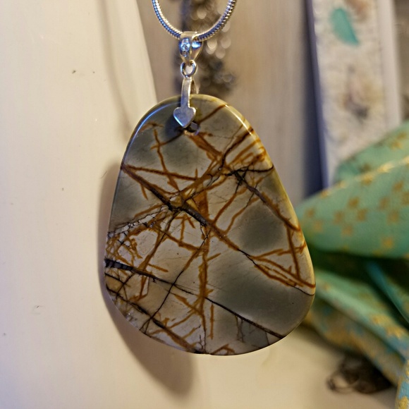 Picture Jasper and sterling silver pendant - Picture 3 of 7